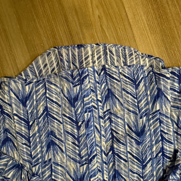Lilly Pulitzer Blue Chevron Sleeveless Blouse – Size M - Picture 4 of 6